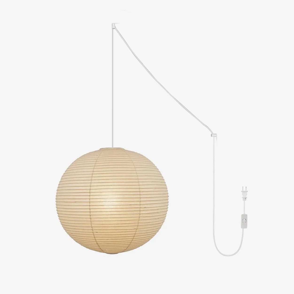 Akari A Round Swag Light ? 21.7″ x H 20.5″ (2 hooks) / White / US Plug 1001 Pendant light