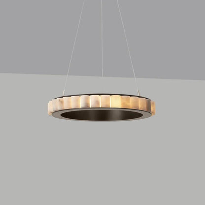 Alabaster Avalon Halo Chandelier Dia 23.6″ x H 3.1″ / Black / Warm Light Chandelier