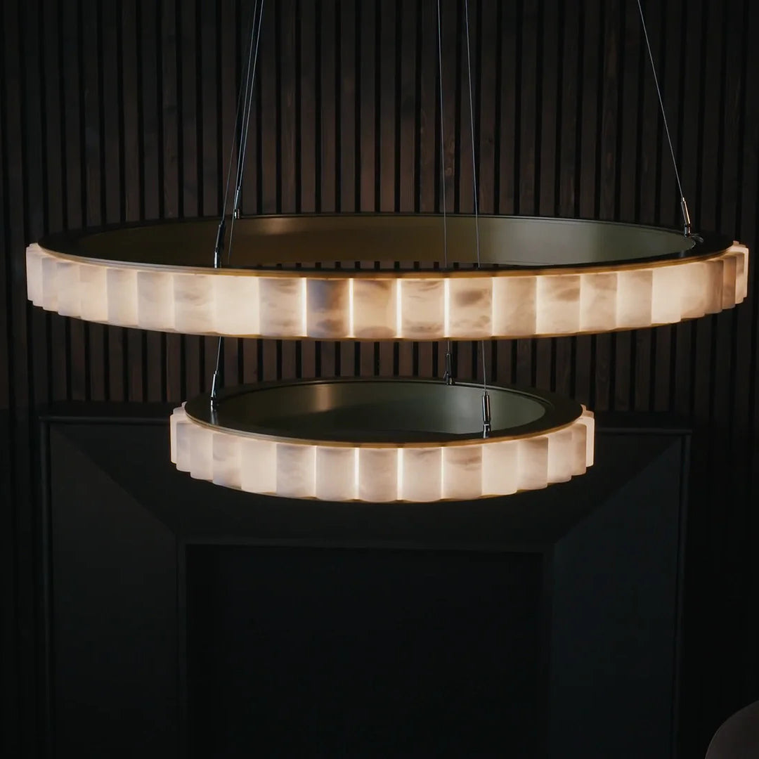 Alabaster Avalon Halo Chandelier Chandelier