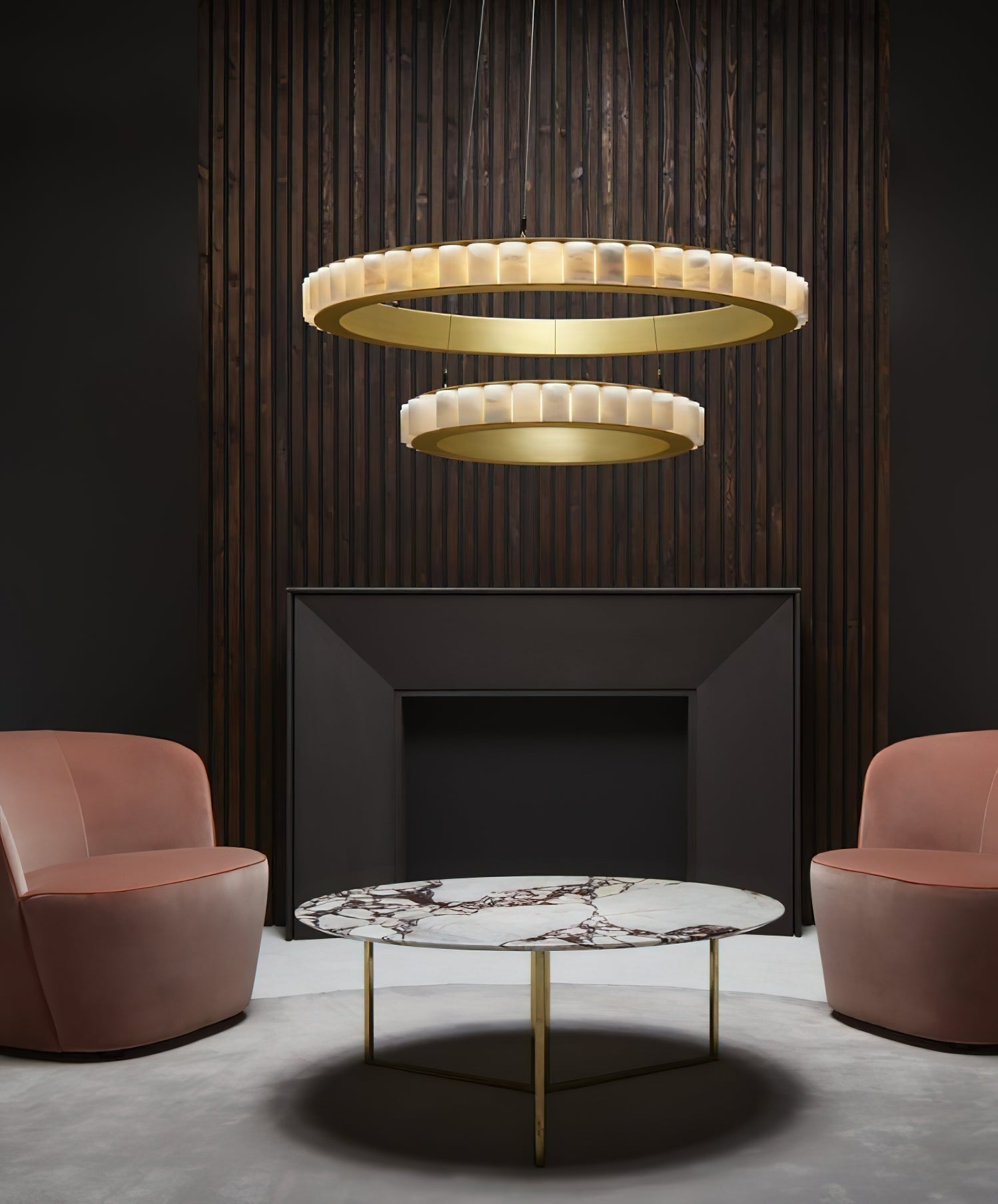 Alabaster Avalon Halo Chandelier Chandelier