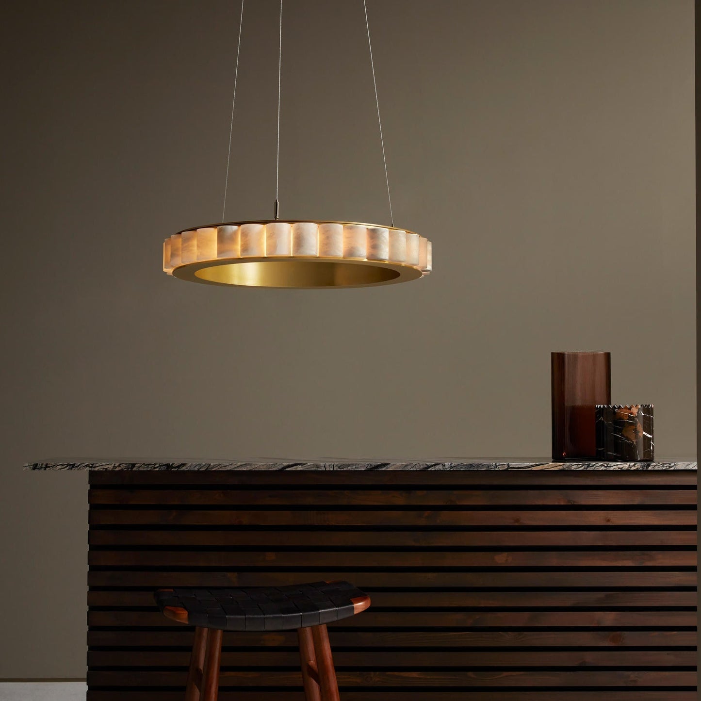 Alabaster Avalon Halo Chandelier Chandelier