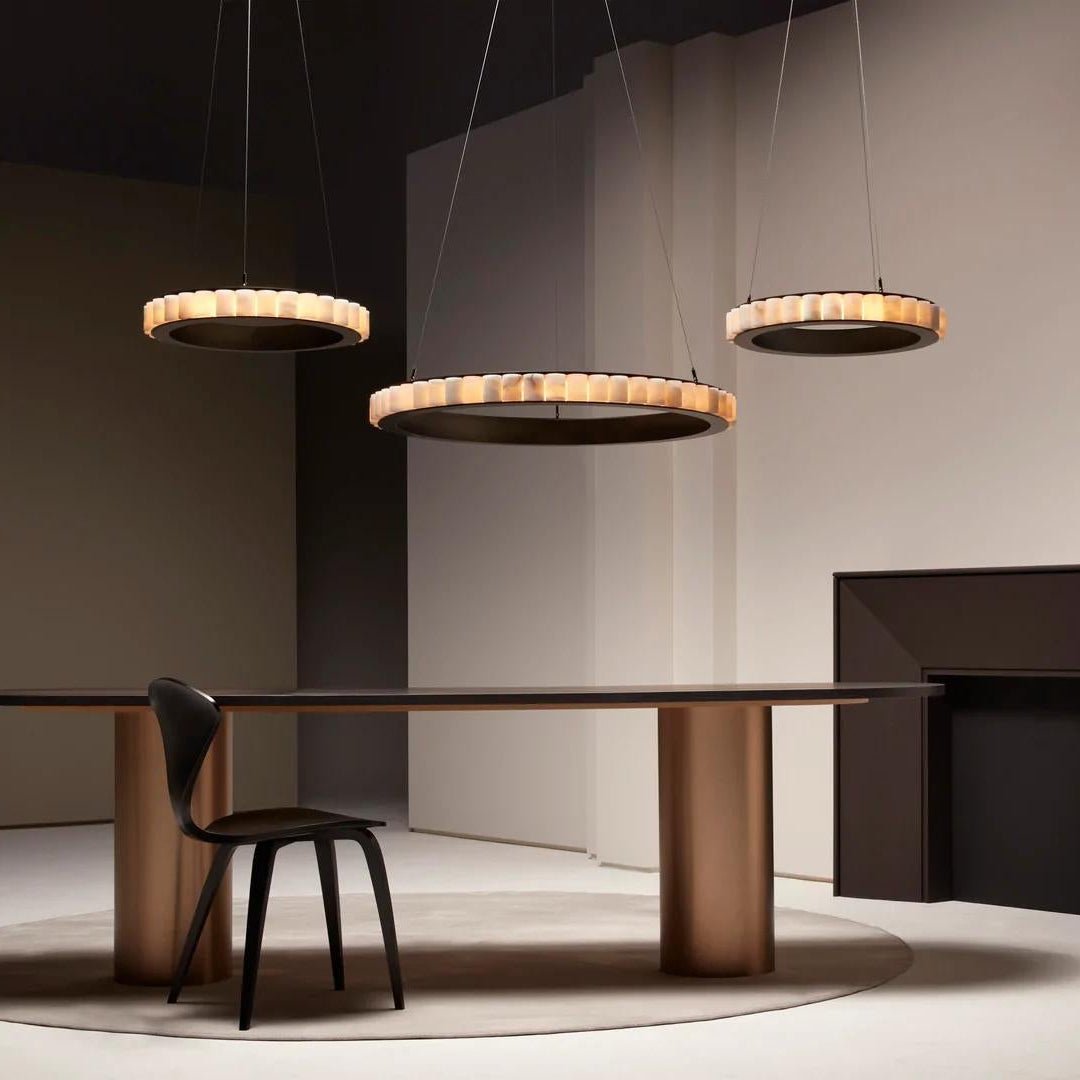 Alabaster Avalon Halo Chandelier Chandelier