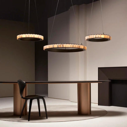 Alabaster Avalon Halo Chandelier Chandelier