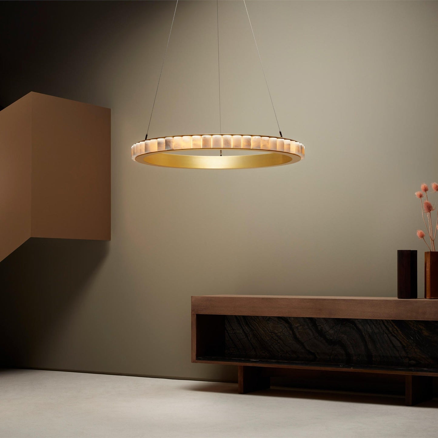 Alabaster Avalon Halo Chandelier Chandelier