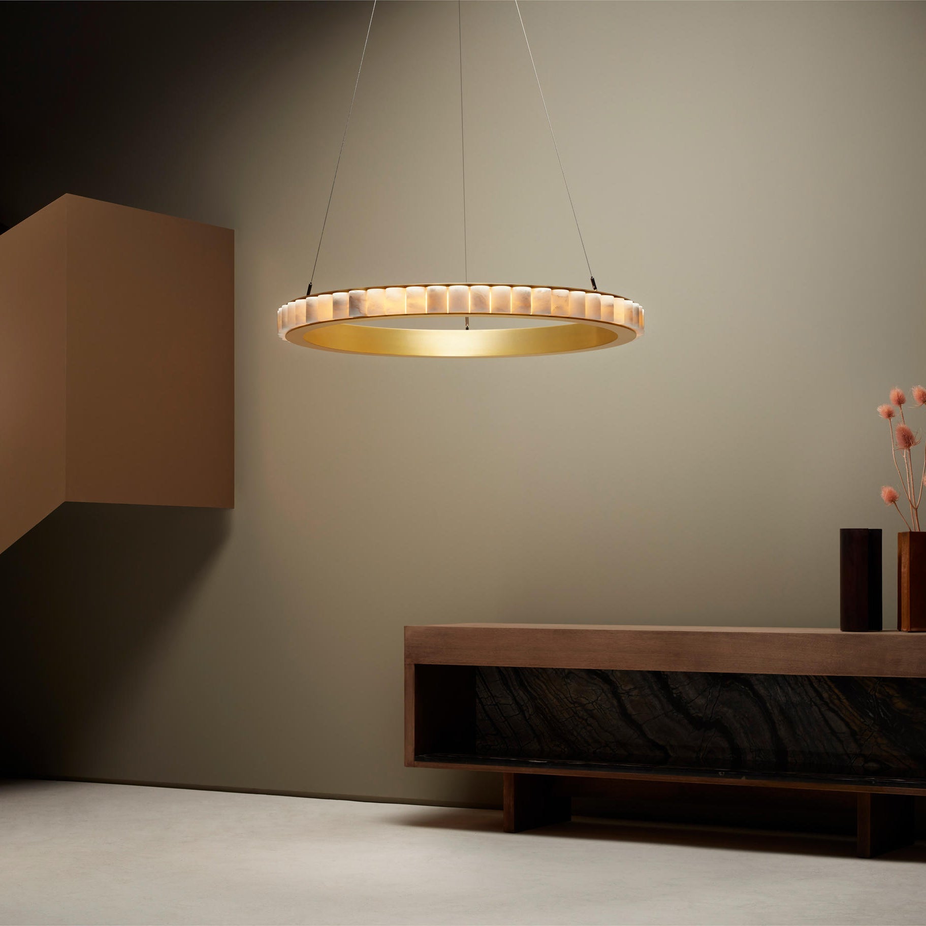 Alabaster Avalon Halo Chandelier Chandelier