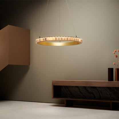 Alabaster Avalon Halo Chandelier Chandelier