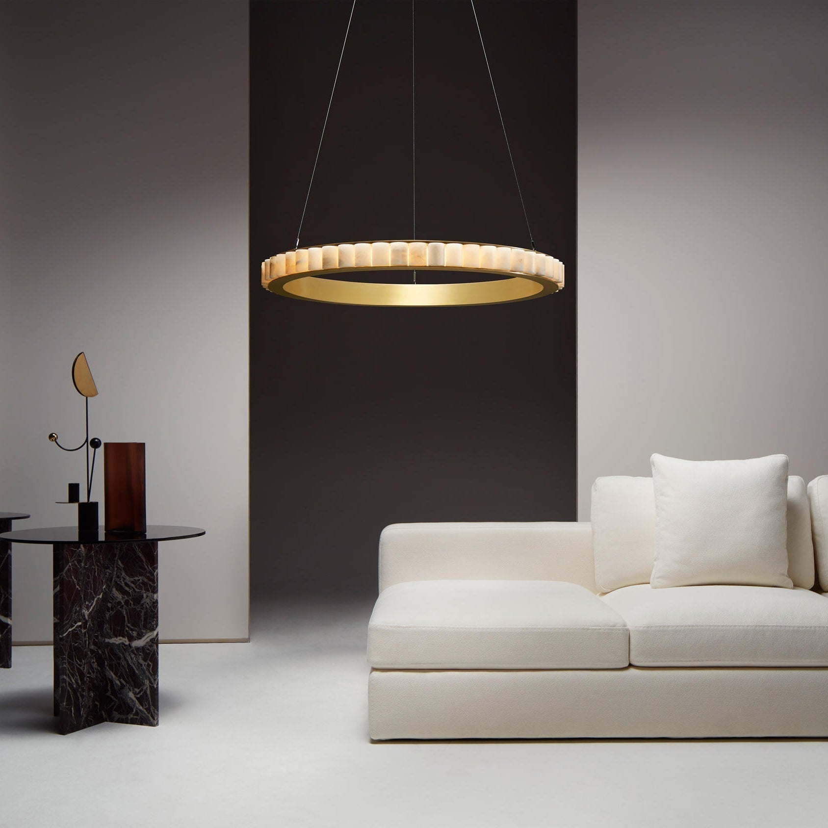 Alabaster Avalon Halo Chandelier Chandelier