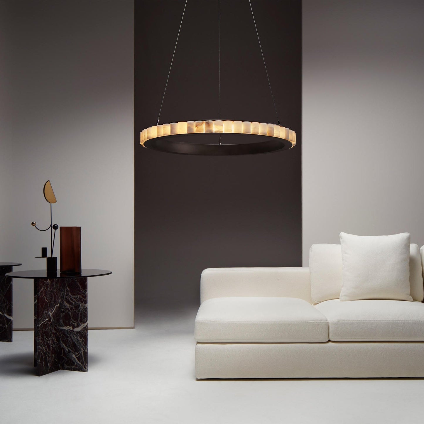 Alabaster Avalon Halo Chandelier Chandelier