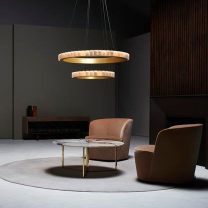 Alabaster Avalon Halo Chandelier Chandelier