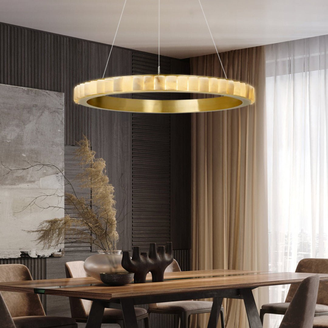 Alabaster Avalon Halo Chandelier Chandelier