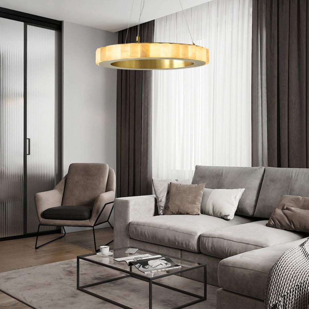 Alabaster Avalon Halo Chandelier Chandelier