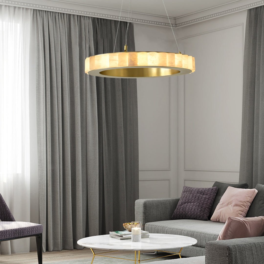 Alabaster Avalon Halo Chandelier Chandelier