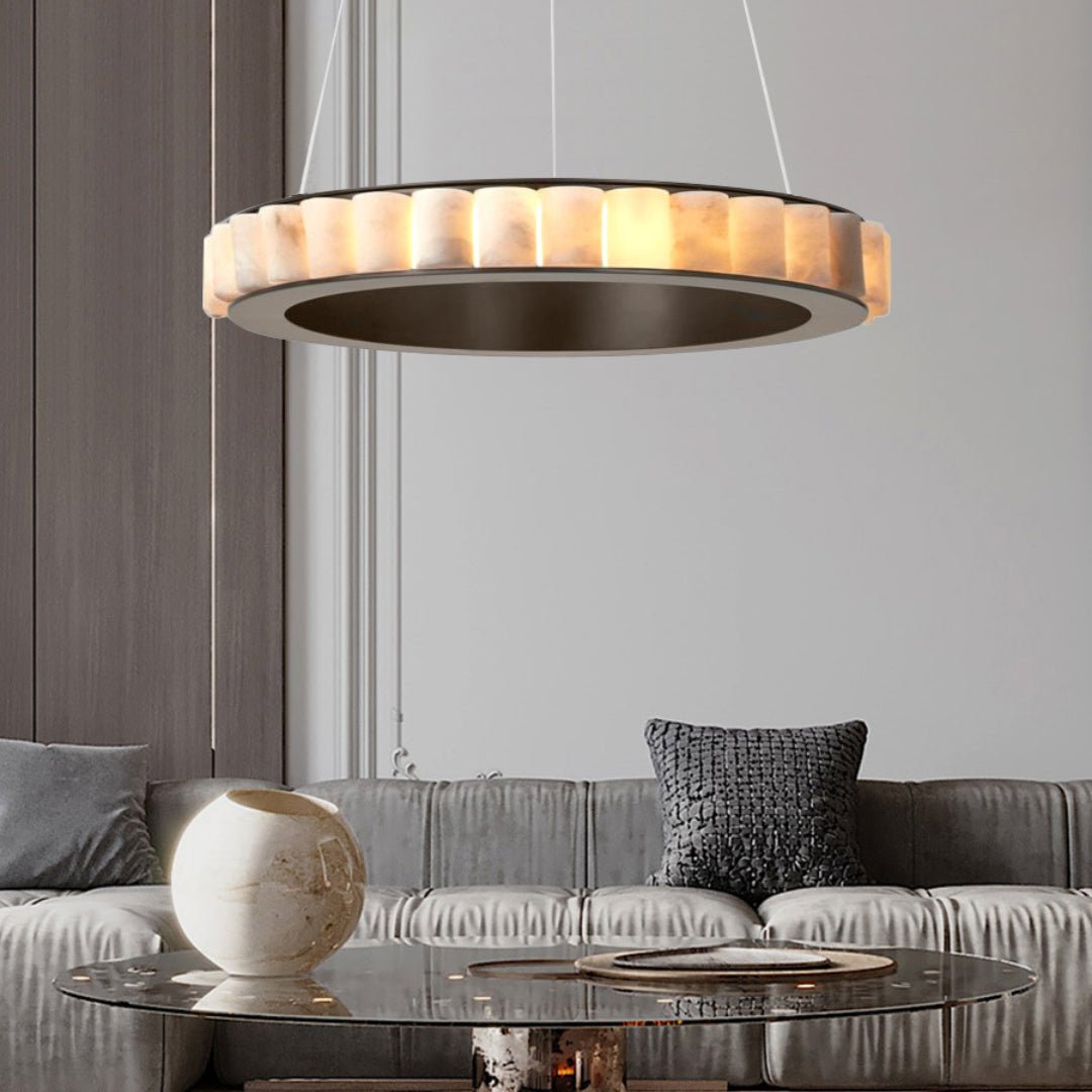 Alabaster Avalon Halo Chandelier Chandelier