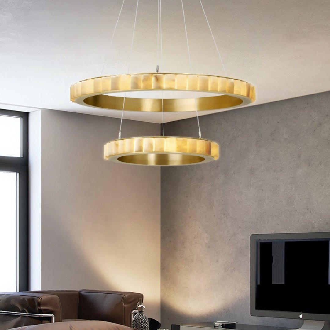 Alabaster Avalon Halo Chandelier Chandelier