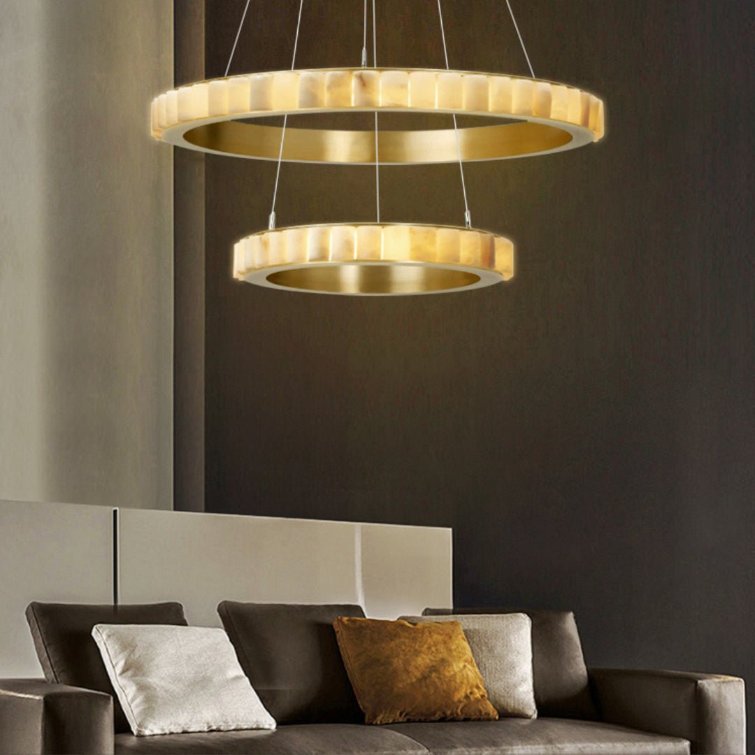 Alabaster Avalon Halo Chandelier Chandelier