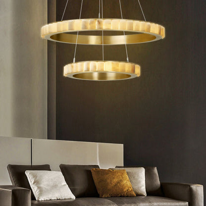 Alabaster Avalon Halo Chandelier Chandelier
