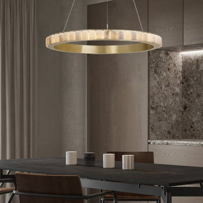 Alabaster Avalon Halo Chandelier Chandelier