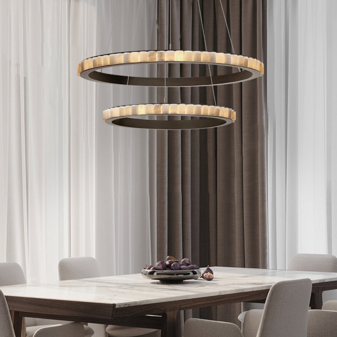 Alabaster Avalon Halo Chandelier Chandelier