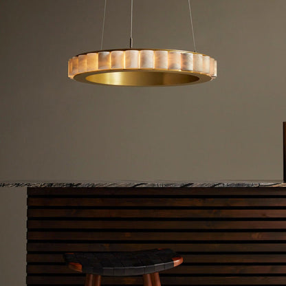 Alabaster Avalon Halo Chandelier Chandelier