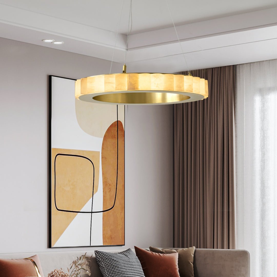 Alabaster Avalon Halo Chandelier Chandelier