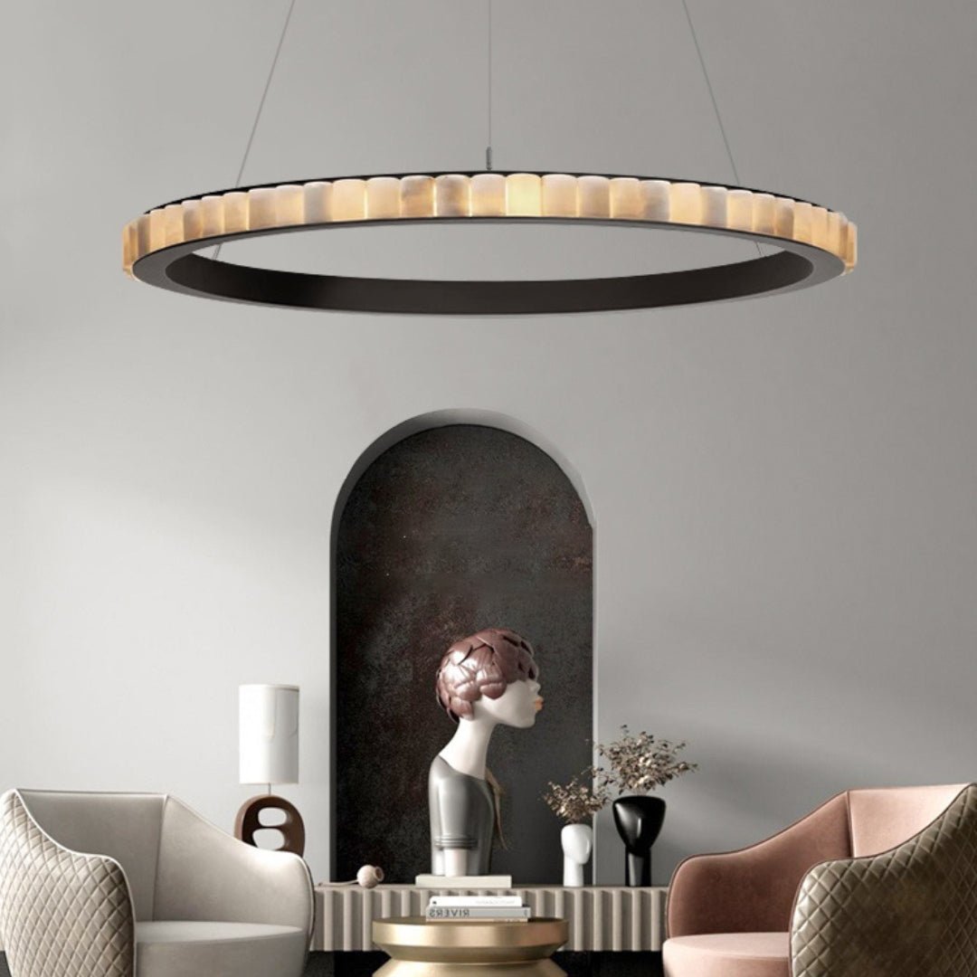 Alabaster Avalon Halo Chandelier Chandelier