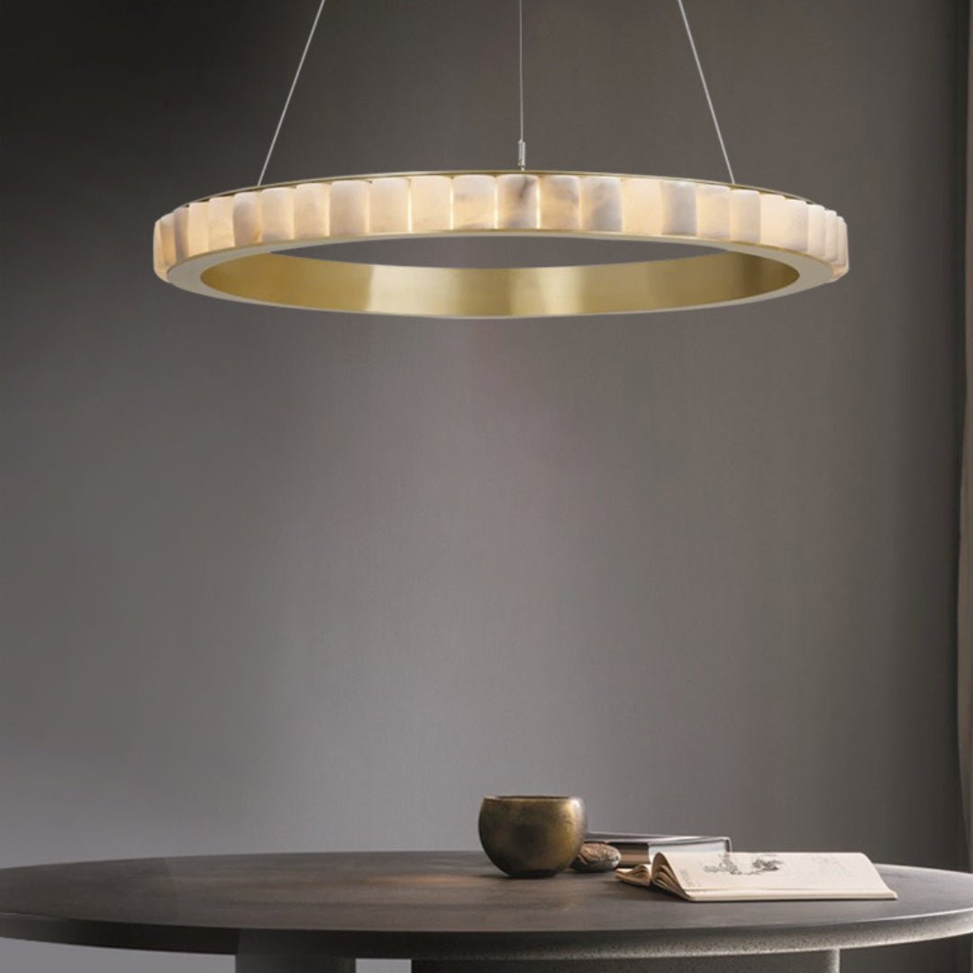 Alabaster Avalon Halo Chandelier Chandelier