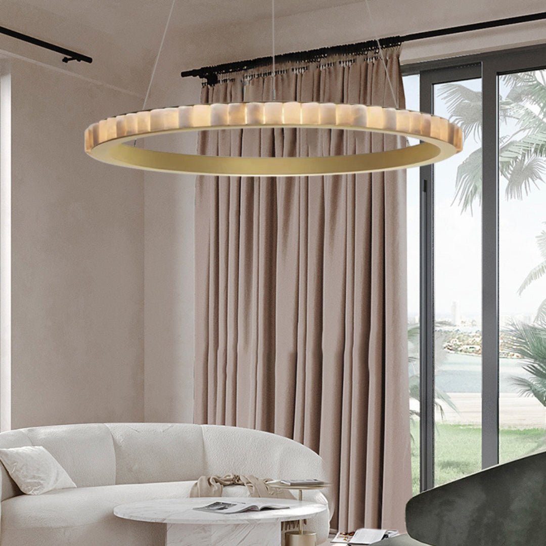 Alabaster Avalon Halo Chandelier Chandelier