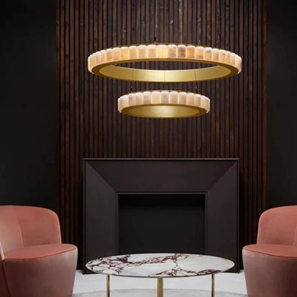 Alabaster Avalon Halo Chandelier Chandelier