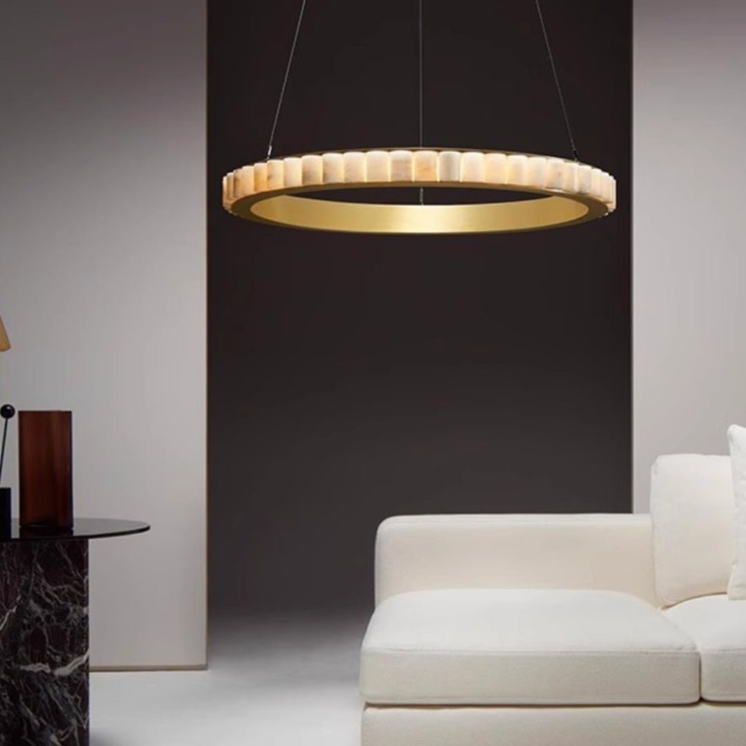 Alabaster Avalon Halo Chandelier Chandelier