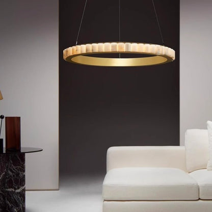 Alabaster Avalon Halo Chandelier Chandelier