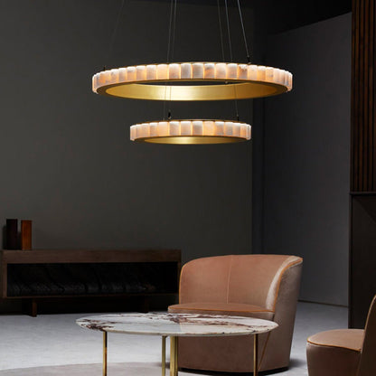 Alabaster Avalon Halo Chandelier Chandelier