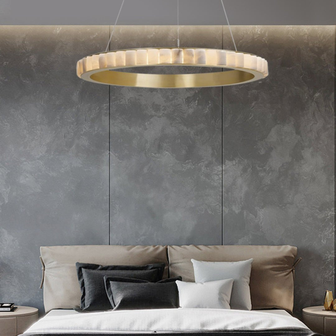 Alabaster Avalon Halo Chandelier Chandelier