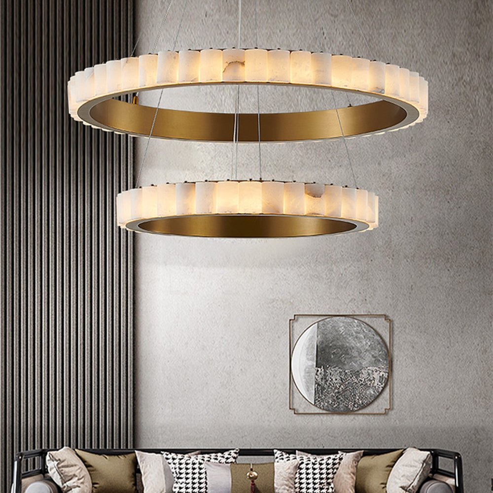Alabaster Avalon Halo Chandelier Chandelier