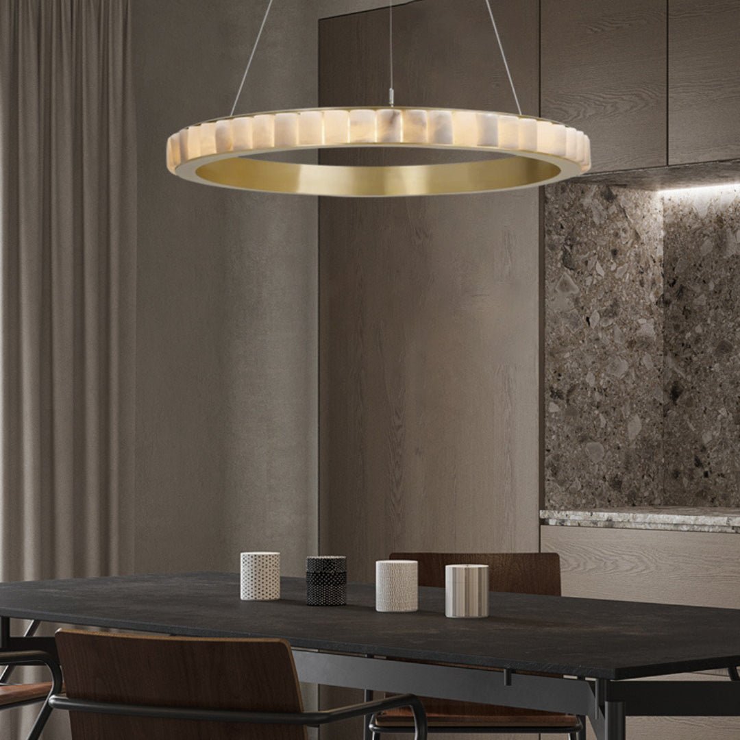 Alabaster Avalon Halo Chandelier Chandelier
