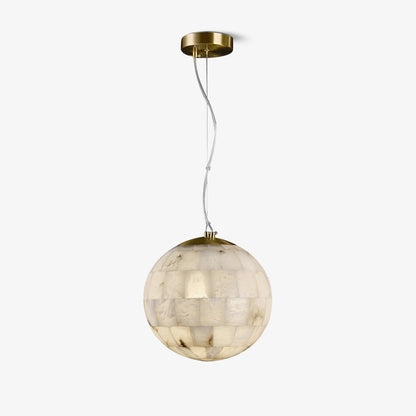 Alabaster Ball Pendant Light Dia 11″ x H 59.1″ / Size: Dia 28cm x H 150m / Brass & White Pendant light