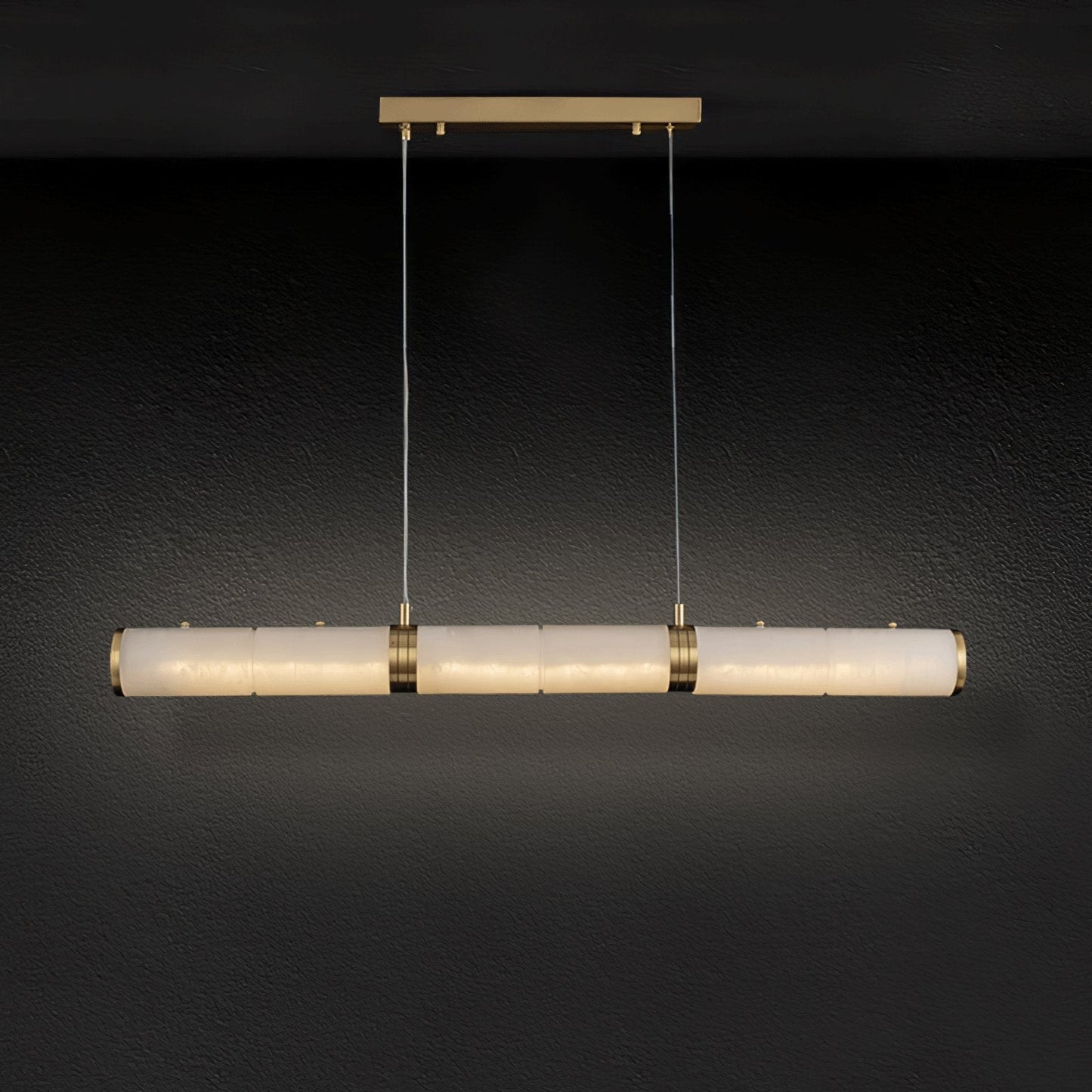 Alabaster Beam Pendant Light Dia 47.2″ x H 59.1″ / Dia 120cm x H 150cm / Brass & White / Three-Color Changing Light