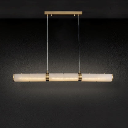 Alabaster Beam Pendant Light Dia 47.2″ x H 59.1″ / Dia 120cm x H 150cm / Brass & White / Three-Color Changing Light