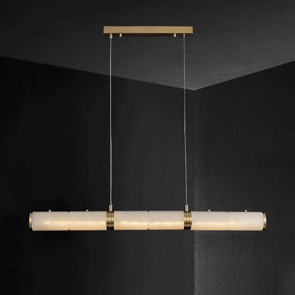 Alabaster Beam Pendant Light Dia 55.1″ x H 59.1″ / Dia 140cm x H 150cm / Brass & White / Three-Color Changing Light