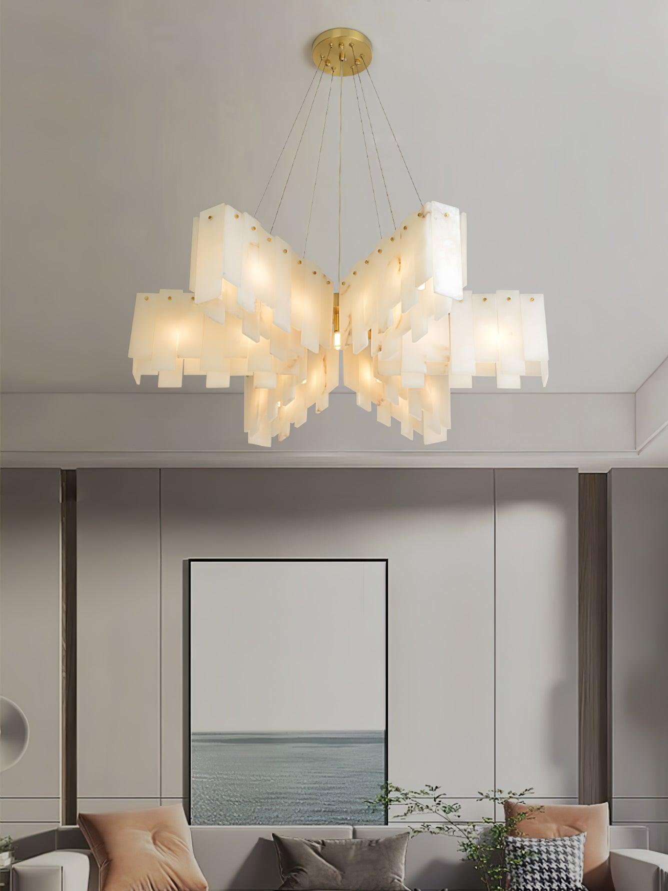 Alabaster Cascade Tiered Chandelier Chandelier