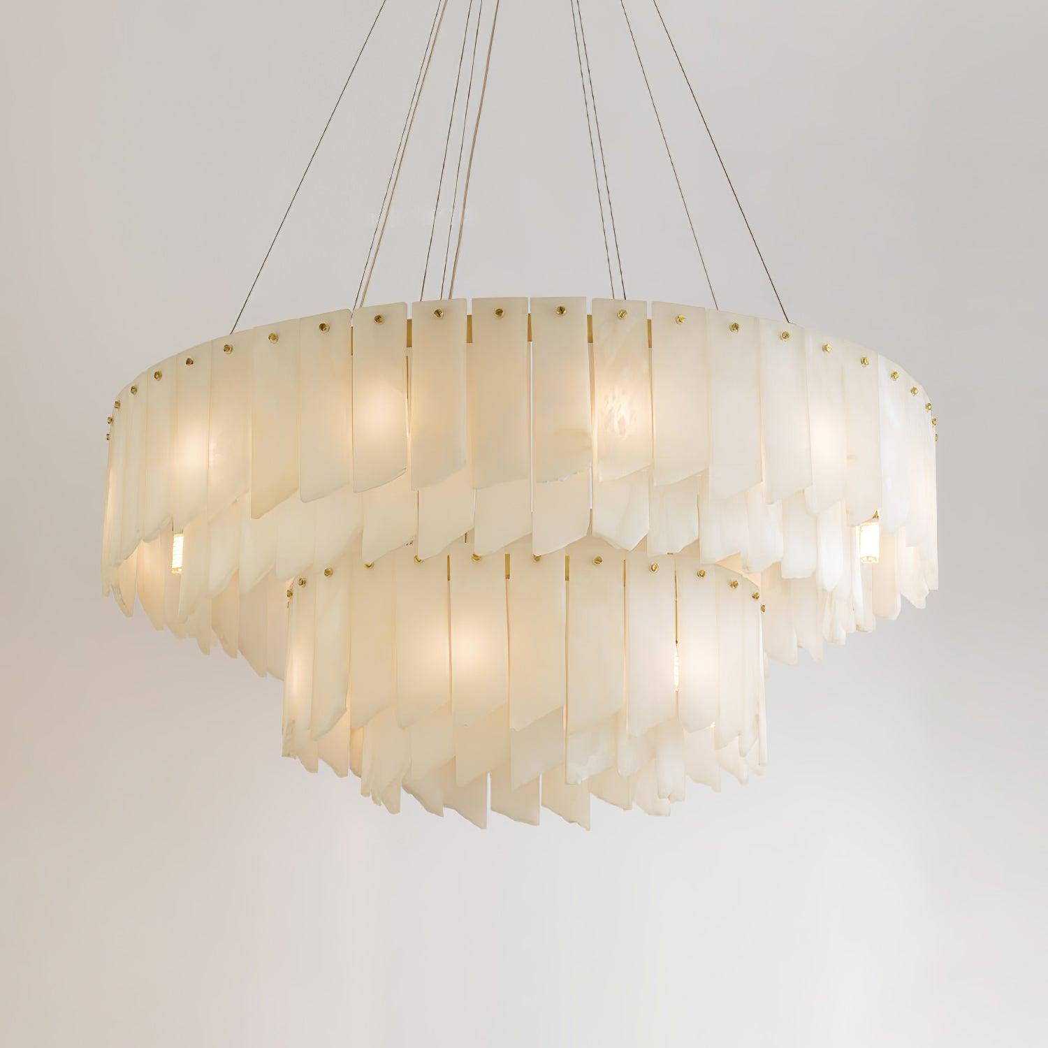 Alabaster Cascade Tiered Chandelier Chandelier