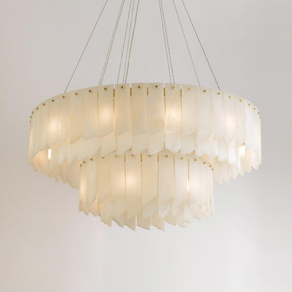 Alabaster Cascade Tiered Chandelier Chandelier