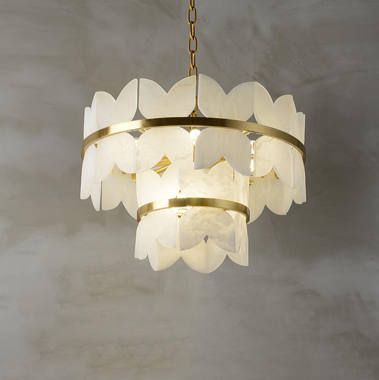 Alabaster Cloudscape Chandelier 2 layers ? 21.7″ x H 14.2″ / Dia 55cm x H 36cm Chandelier