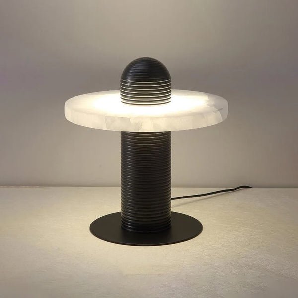 Alabaster Comet Table Lamp Dia 11″ x H 12.2″/ Dia 28cm x H 31cm / Black & White / US Plug Table lamp