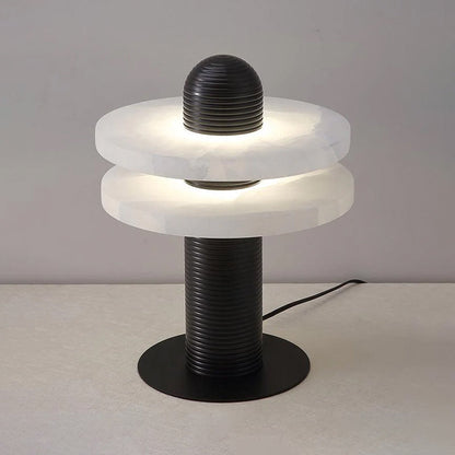 Alabaster Comet Table Lamp Dia 11″ x H 15″ / Dia 28cm x H 38cm / Black & White / US Plug Table lamp