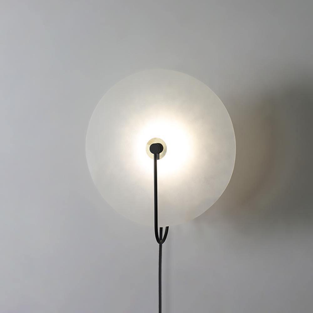 Alabaster LED Plug-In Wall Lamp Dia 5.9″ / Dia 15cm / Black / US Plug Wall lamp
