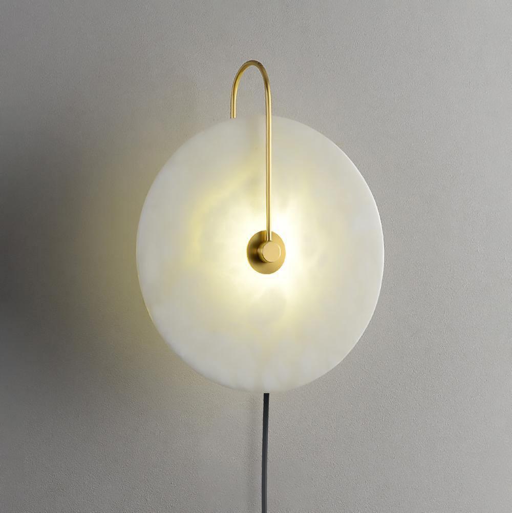 Alabaster LED Plug-In Wall Lamp Dia 5.9″ / Dia 15cm / Gold / US Plug Wall lamp