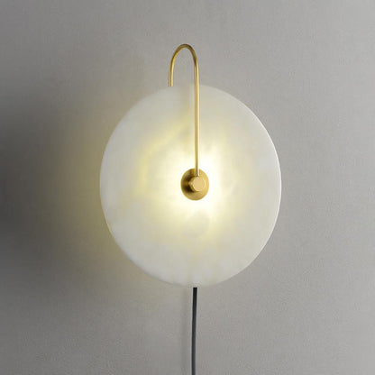 Alabaster LED Plug-In Wall Lamp Dia 5.9″ / Dia 15cm / Gold / US Plug Wall lamp