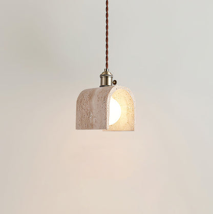 Alagusmo Pendant Lamp Model B: Dia 4.7″ x H 7.1″ / Yellow Travertine pendant Lamp