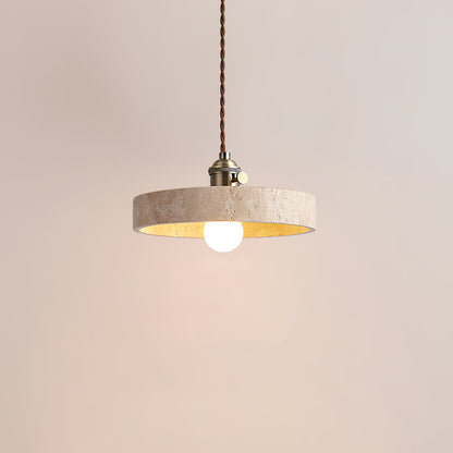 Alagusmo Pendant Lamp Model E: Dia 8.3″ x H 4.3″ / Yellow Travertine pendant Lamp