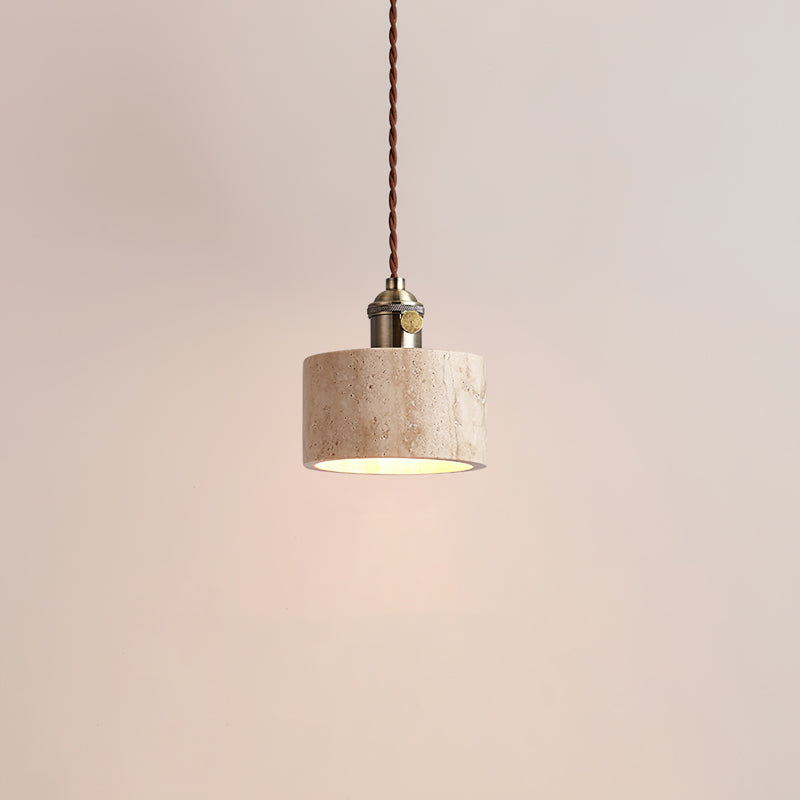 Alagusmo Pendant Lamp Model A: Dia 4.7″ x H 5.1″ / Yellow Travertine pendant Lamp